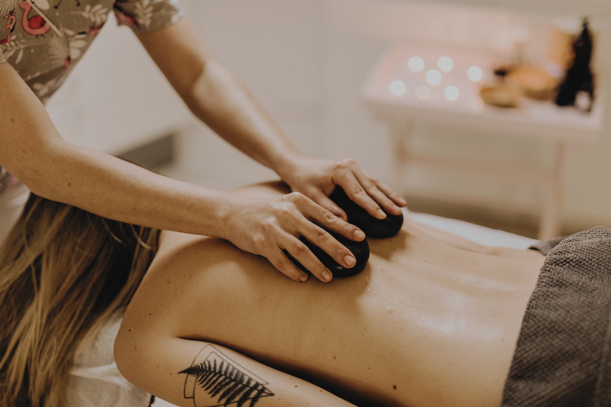 RMT (Registered Massage Therapist) massage therapy Lake Country BC. Headaches + back neck shoulder tension relief through modalities such as hot stones + fascial release techniques. Direct billing available. Online booking. Available for retreats.